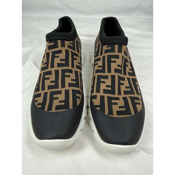 Men\'s Size 12 Fendi Zucca FF Logo Printed Sock Sneakers SPB-JB 366628 main image 7